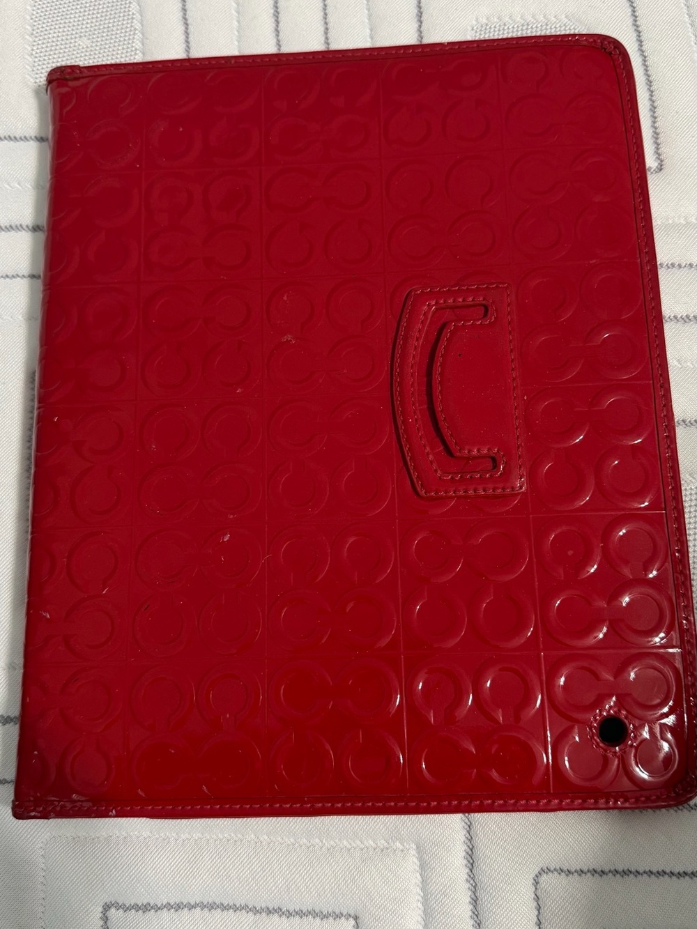 Coach Red Patent Tablet Folio Case